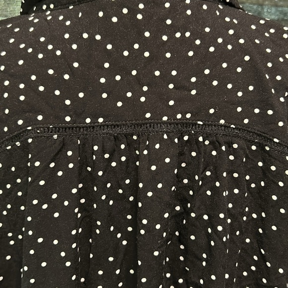 Roxy Black and White Polka Dot Button Down Shirt - Picture 10 of 14